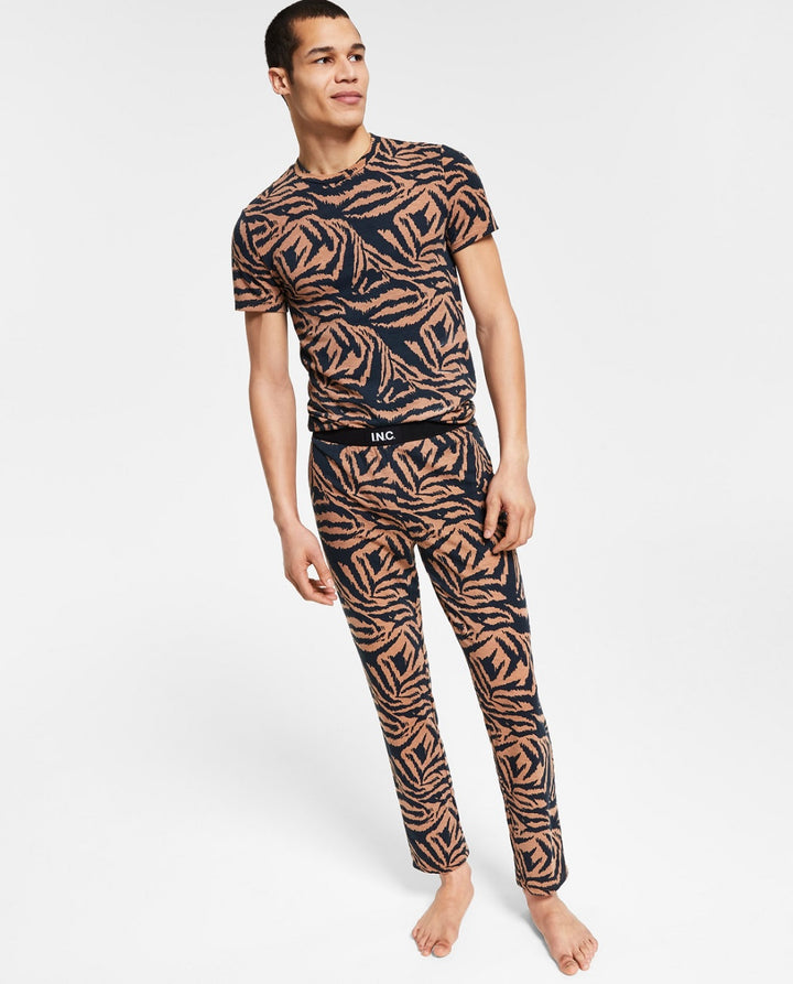 INC International Concepts Men's Classic-Fit Tiger-Print Pajama Pants Size L