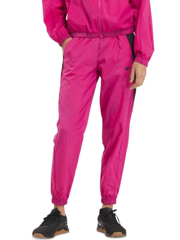 Reebok Women's Vector Woven Track Pants Pink/Black Size XS