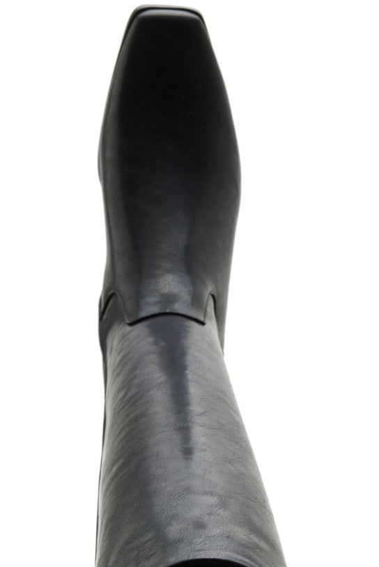 Madden Girl Women's Florence Snip-Toe Knee-High Boots Black Pari Size 7