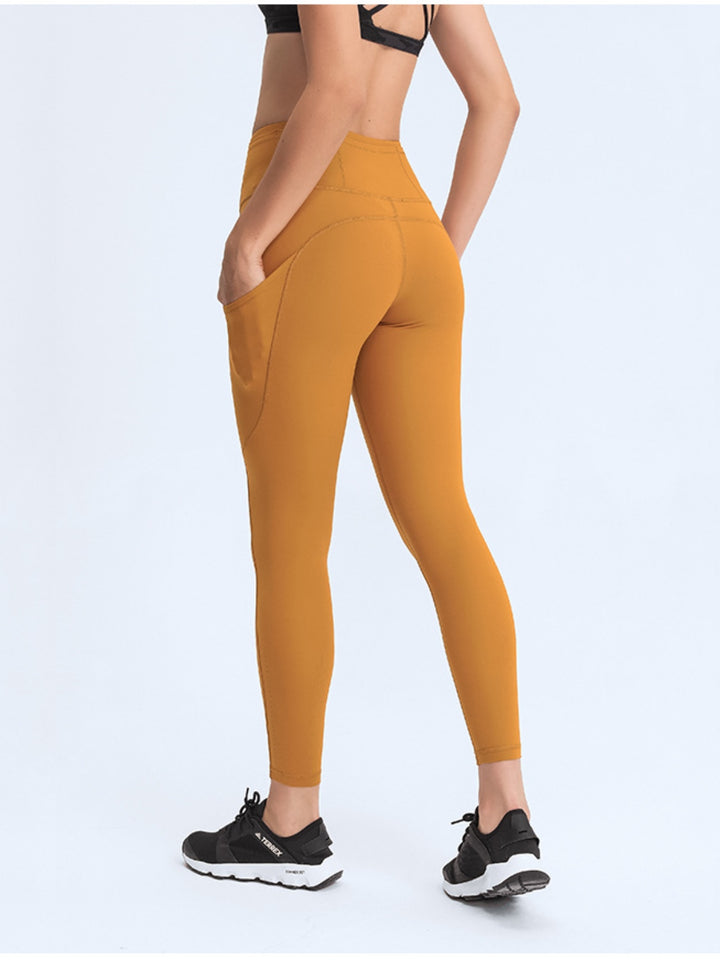 Wide Waistband Leggings with Pockets