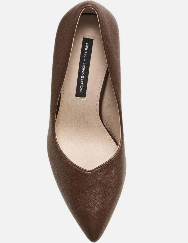 French Connection Women's Pointy Anny Heels Shoes Brown Leather Size 11