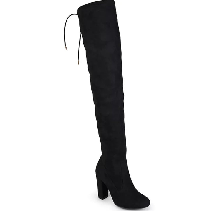 Journee Collection Women's Maya Wide Calf Over The Knee Block Heel Dress Boots