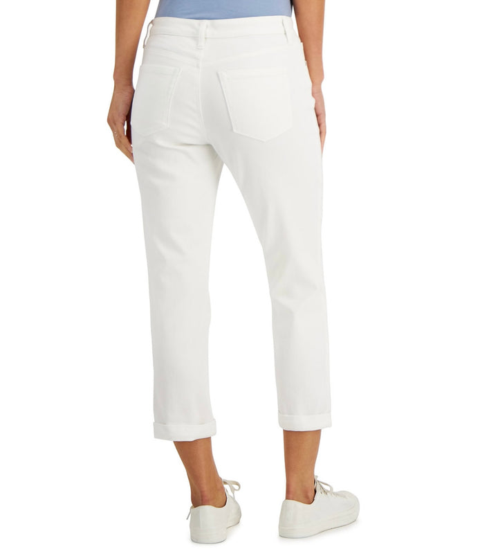 Style & Co. Women's Curvy-Fit Girlfriend Jeans Bright White Petite Size 8P