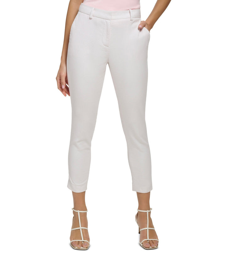 DKNY Women's Slim Leg Essex Ankle Pants Rose/White Size 16