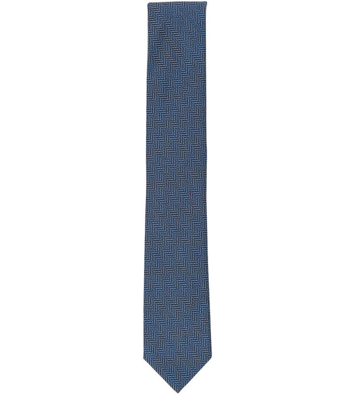 Alfani Men's Herringbone Cabare Solid Tie Blue One Size