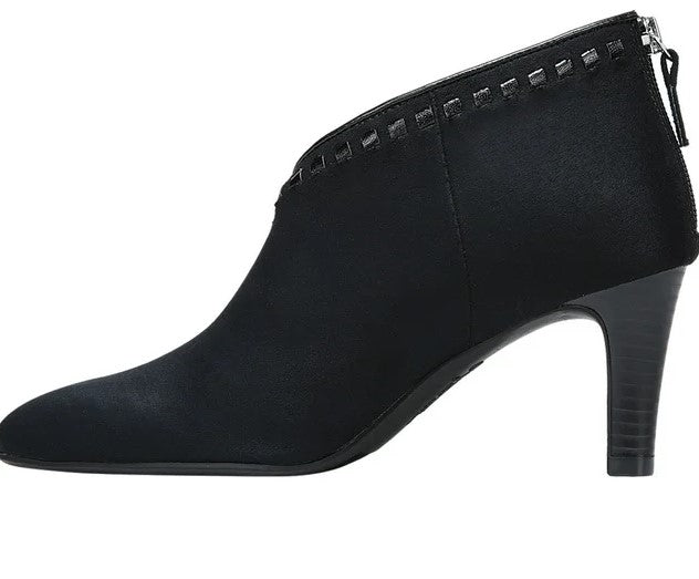 LifeStride Women's Giada Faux Suede Zipper Ankle Boots Black Size 9