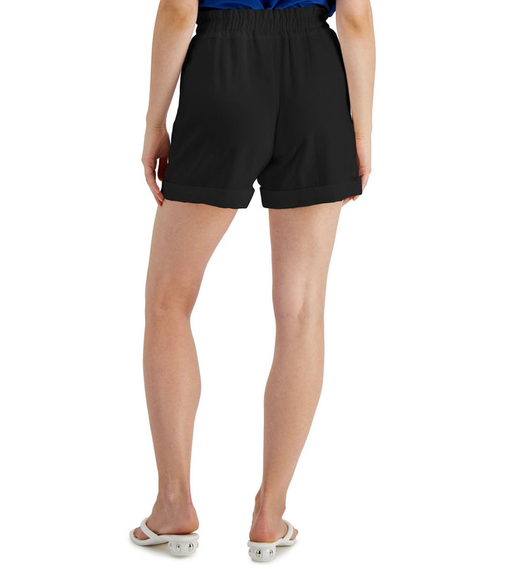 INC International Concepts Women's High Rise Twill Shorts Deep Black Size 10