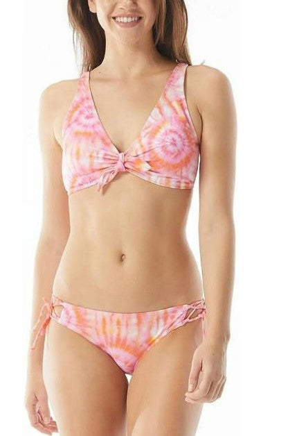Sundazed Women's Harper Tie-Dyed Tie Bikini Swim Top Coral Size 36DD