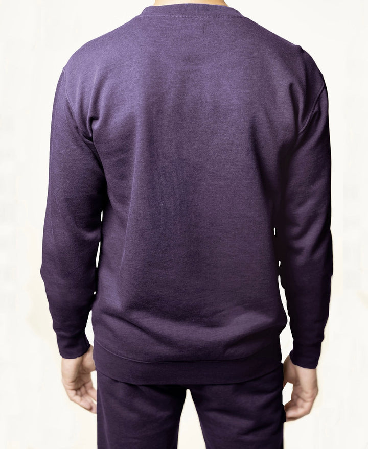 Lazer Men's Crewneck Burnout Fleece Knit Sweatshirt Purple Size S