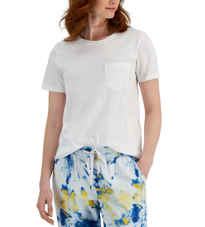 Style & Co. Women's Short Sleeve Cotton T-Shirt Bright White Petite Size PM