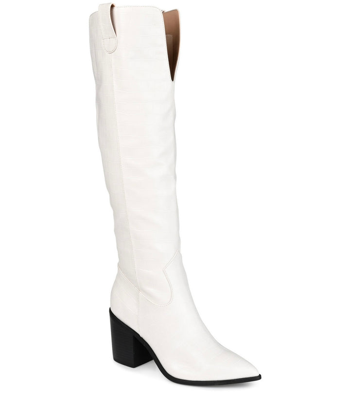 Journee Collection Women's Therese Extra Wide Calf Knee High Boots Bone Size 9