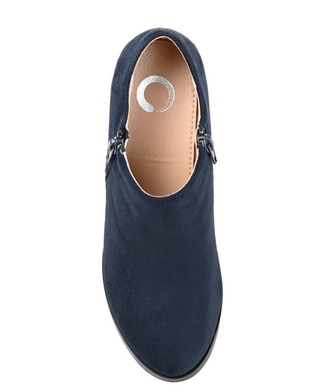 Journee Collection Women's Sanzi Comfort Insole Block Heel Booties Navy Size 7