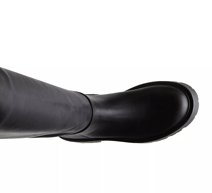 Madden Girl Women's Crow Lug-Sole Knee High Boots Black Size 7.5