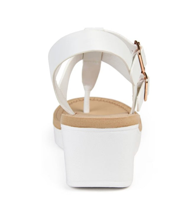 Women's Tru Comfort Foam Bianca Wedge Sandals White Size 5.5