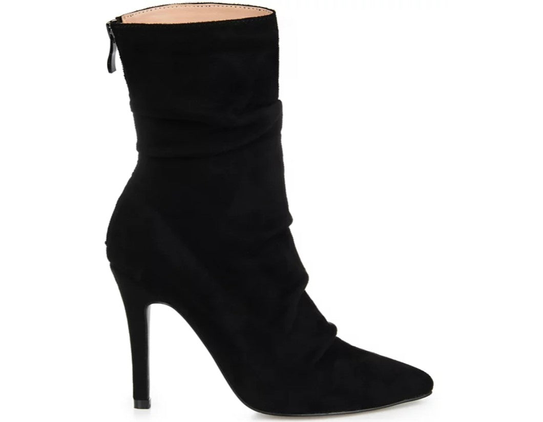 Journee Collection Women's Markie Rouched Stiletto Dress Booties Black Size 10