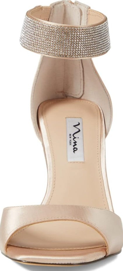 Nina New York Women's Ankle Strap Stiletto Dress Heeled Sandals Size 8