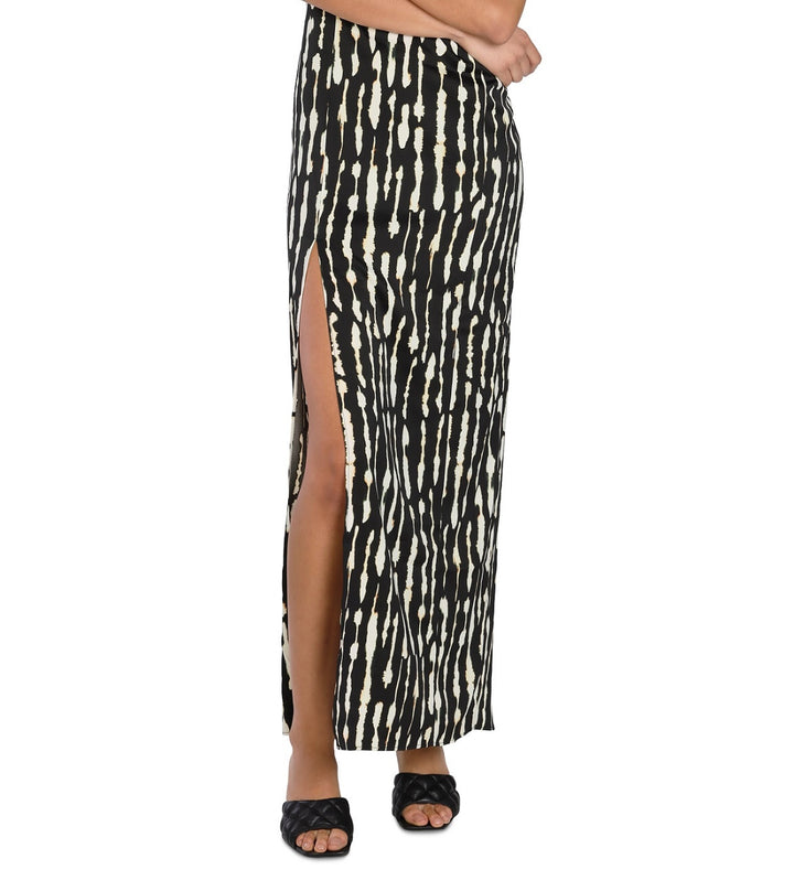 Bar III Women's Nicole Williams English Printed Side-Slit Maxi Dress Size M