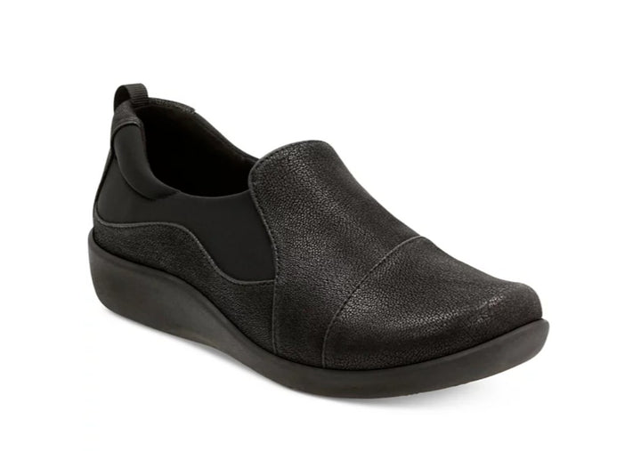 Clarks Women's Cloudsteppers Sillian Paz Flats Shoes Black Size 6.5 W
