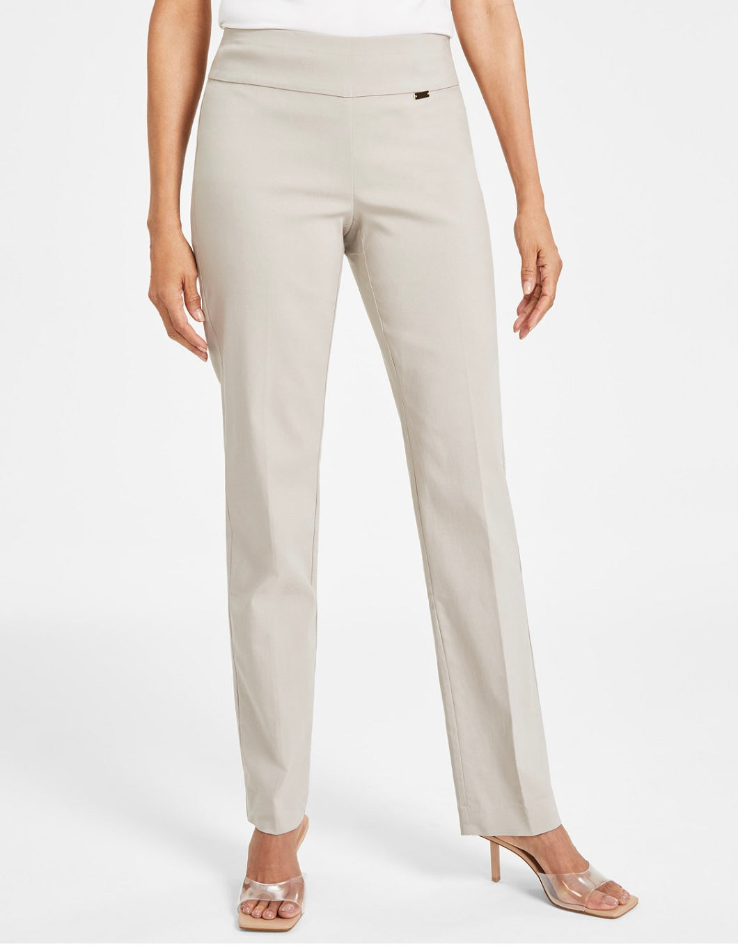 INC International Concepts Women's Tummy-Control Pull-On Straight-Leg Pants