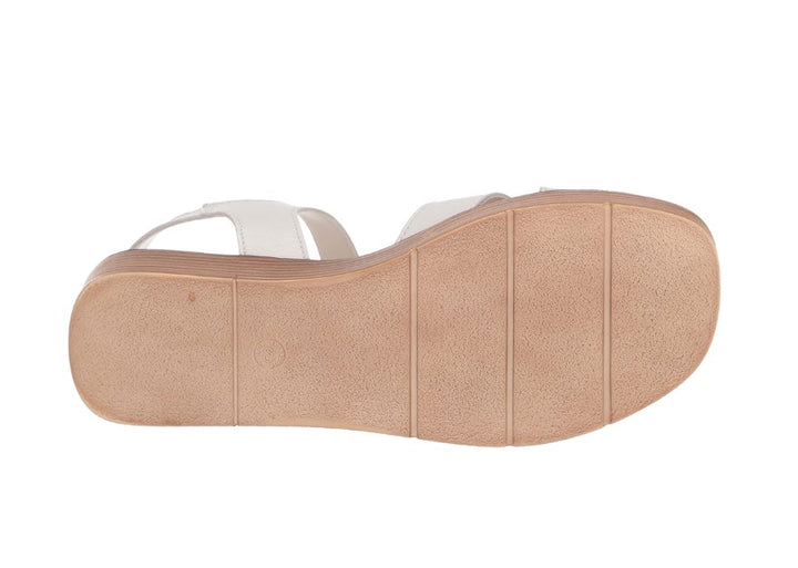 Bella Vita Women's Car-Italy Leather Wedge Sandals White Leather Size 7
