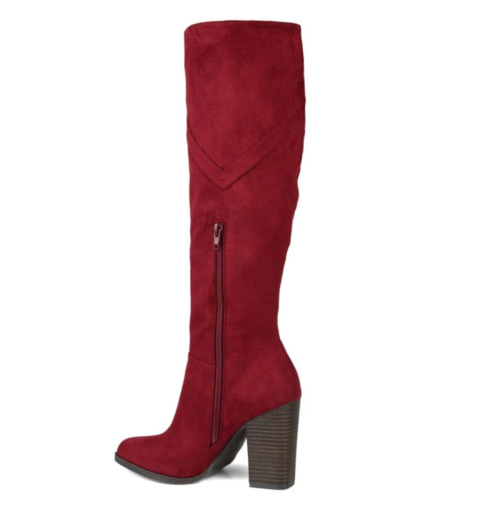 Journee Collection Women's Kyllie Wide Calf Boots Burgundy Size 7.5