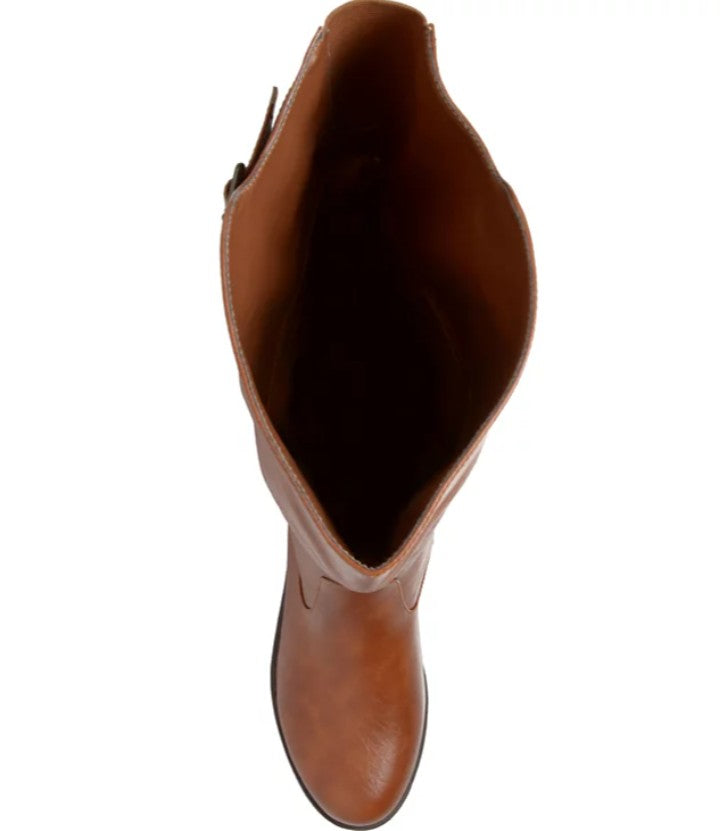 Journee Collection Women's Tori Extra Wide Calf Knee High Riding Boots Chestnut