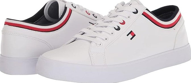 Tommy Hilfiger Men's Rawler Lace Up Sneakers with Knit Collar White Size 11