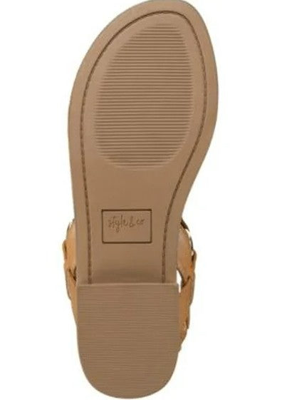 Style & Co. Women's Flexible Thong Goring Blairee Slip On Sandal Brown Size 7.5