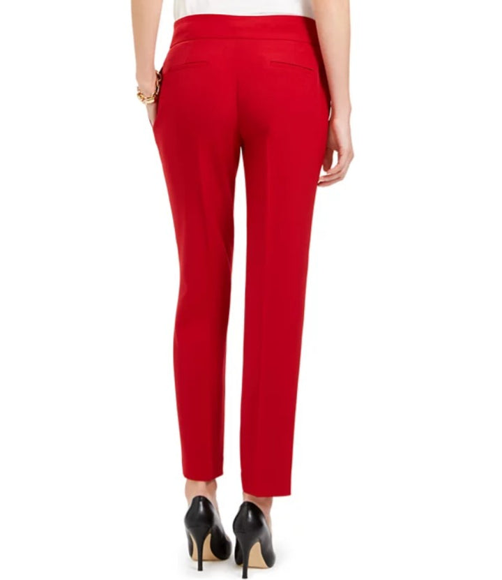 Kasper Women's Slim Straight-Leg Trousers Pants Fire Red Petite Size 2P