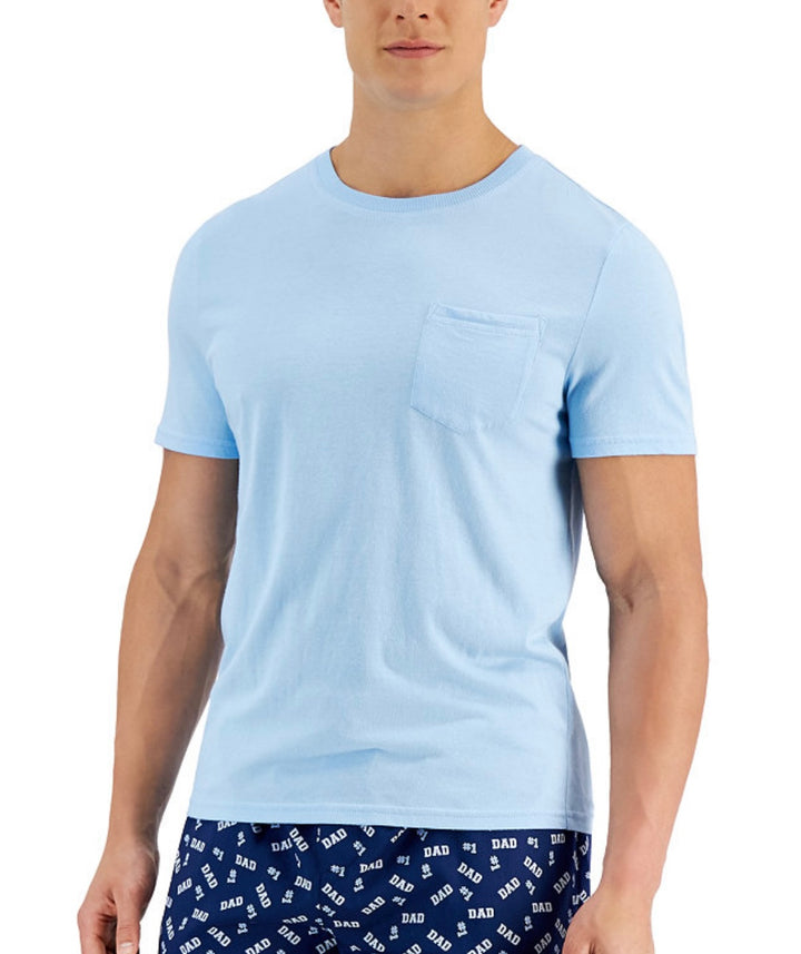 Club Room Men's Pajama Solid Pocket T-Shirt Blue Size S