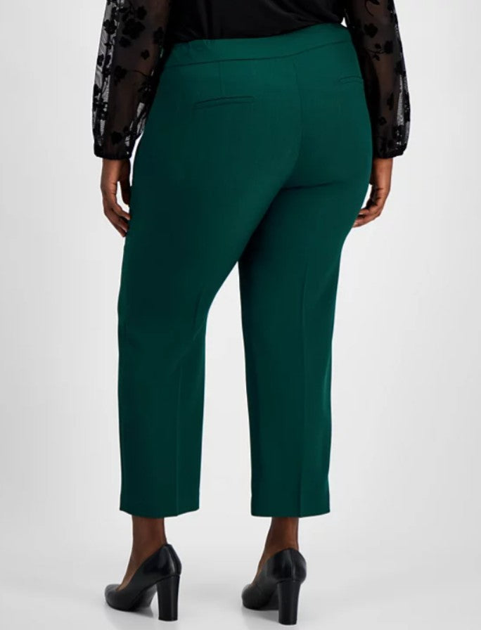 Kasper Women's Straight-Leg Dress Pants Ever Green Plus Size 18W