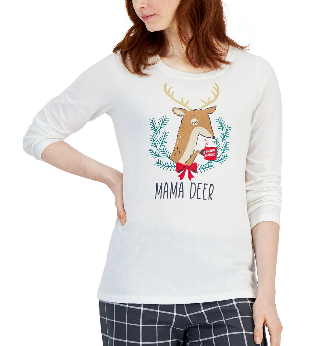 Family Pajamas Matching Women's Mama Deer Mix It Family Pajama Top Size M