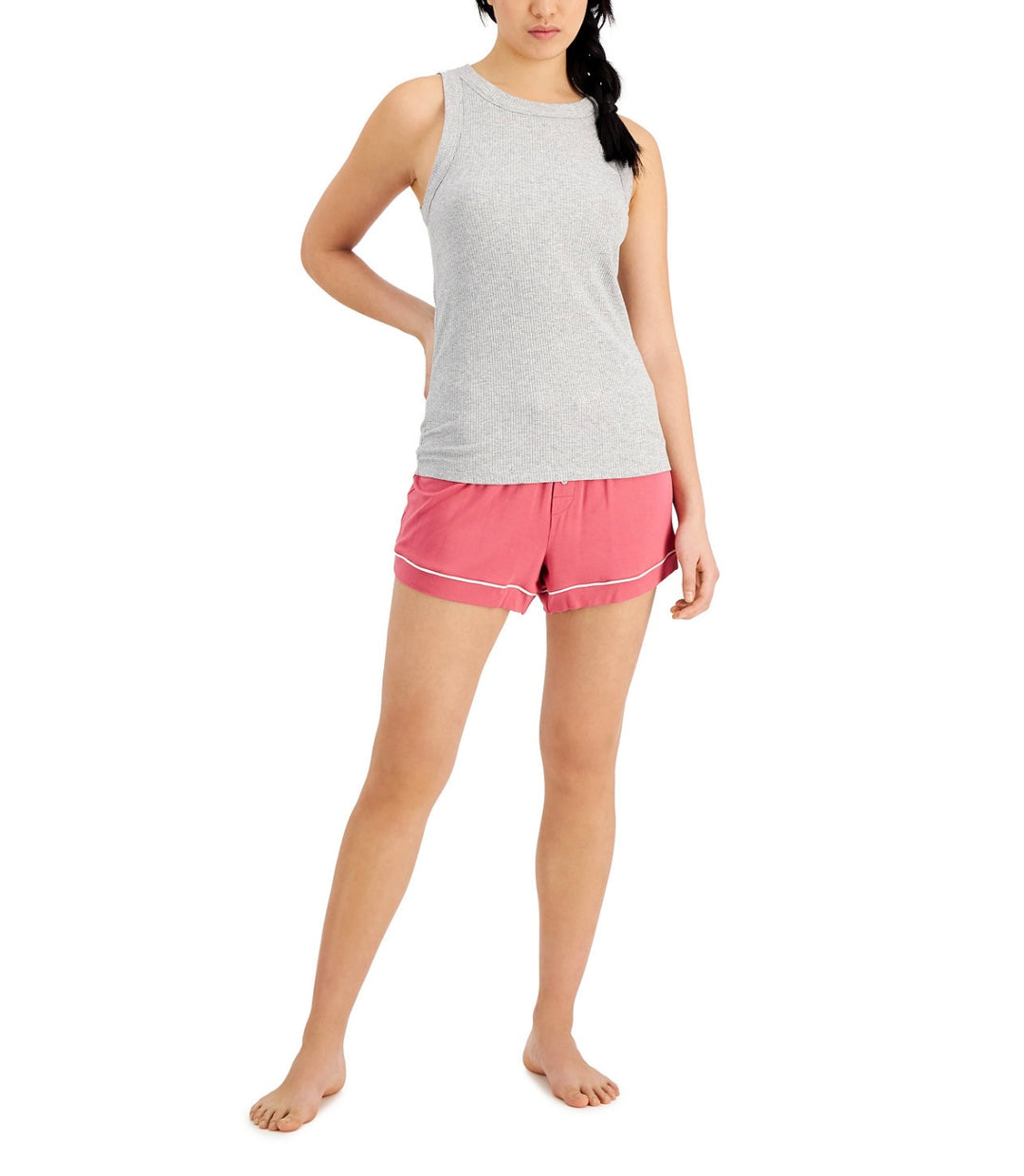 Jenni Women's High-Neck Pajama Tank Top Sleep Grey Heather Size XS