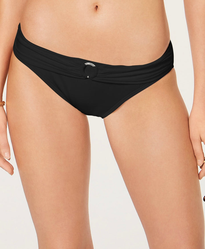 Michael Kors Women's Logo-Ring Bikini Swim Bottoms Black Size XS
