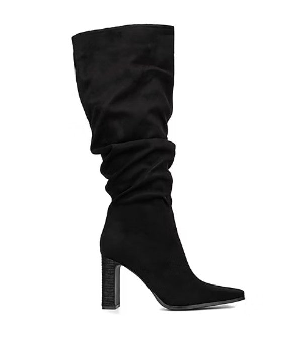 New York & Company Women's Damaris Stacked Heel Over the Knee Boots Black Size 6