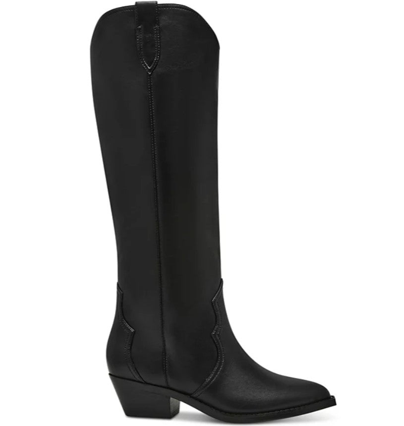 DV Dolce Vita Women's Kit Knee-High Cowboy Boots Black Smooth Size 8