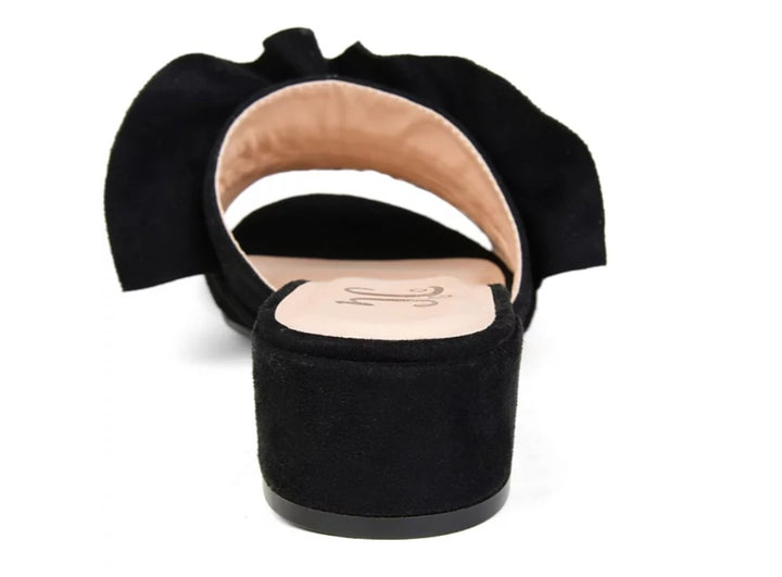 Journee Collection Women's Sabica Ruffle Slip On Dress Sandals Black Size 6.5