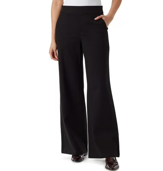 Gloria Vanderbilt Women's High Rise Pull on Trouser Wide Leg Pants Black Size 4
