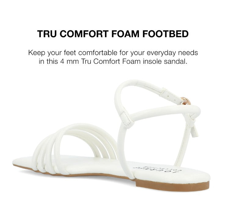 Journee Collection Women's Lyddea Multi Strap Sandals White Size 8