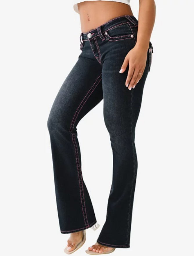 True Religion Women's Becca Bootcut Flap Lurex Big T Jean Jasmine Size 27