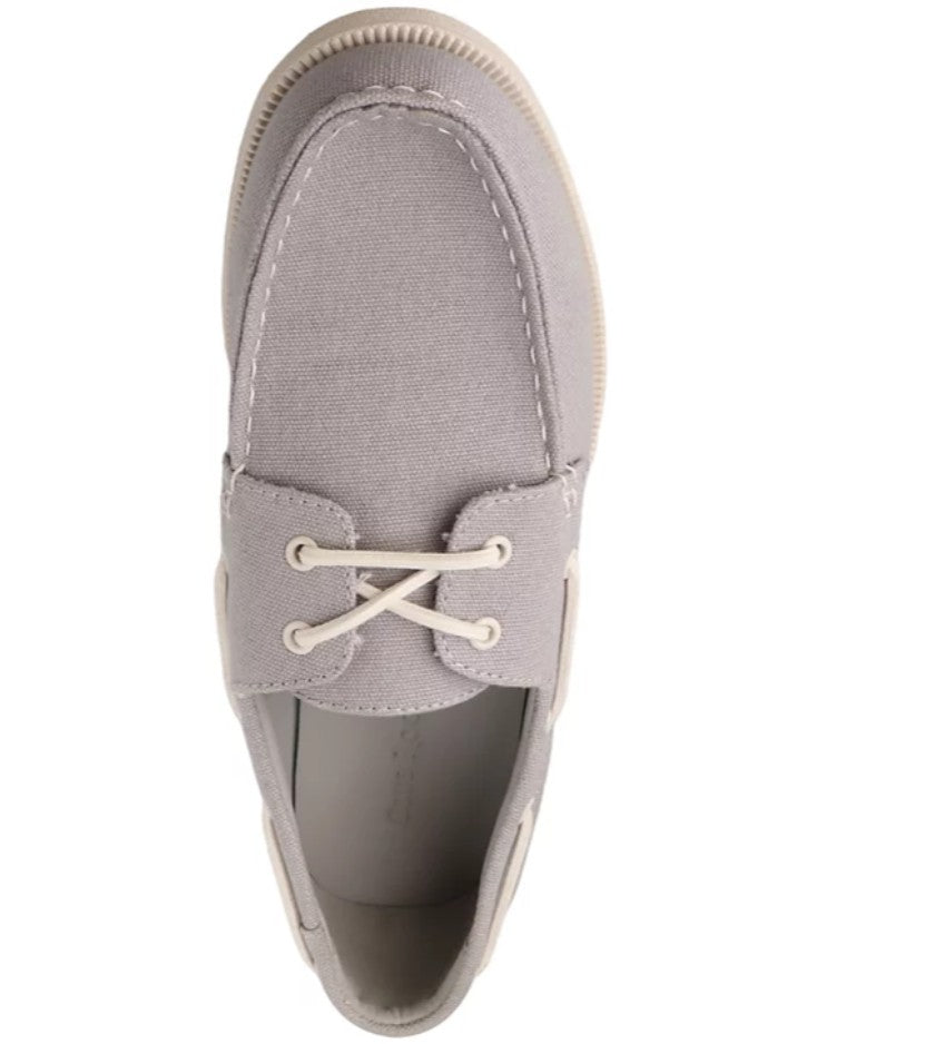 Club Room Men's Elliot Lace-Up Boat Shoes Grey Size 8