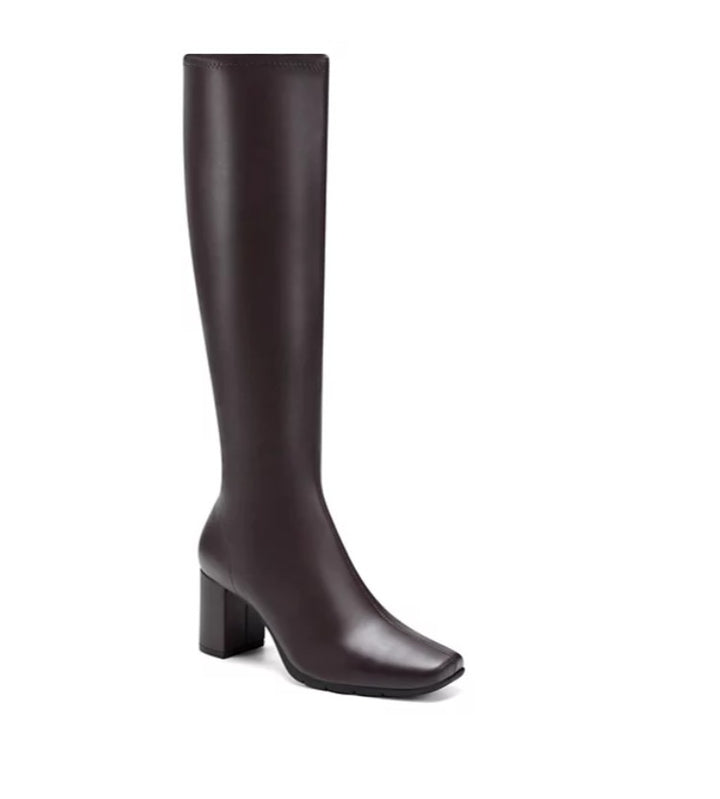 Aerosoles Women's Square Toe Micah Tall Boots Brown Size 6.5