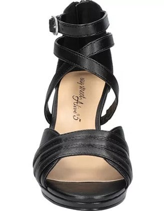Easy Street Women's Crissa Block Heel Sandals Black Size 7.5M