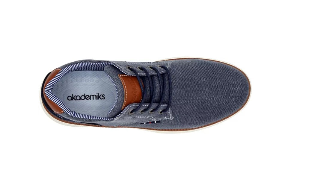 Akademiks Men's Dayton Chambray Casual Shoes Navy Size 9