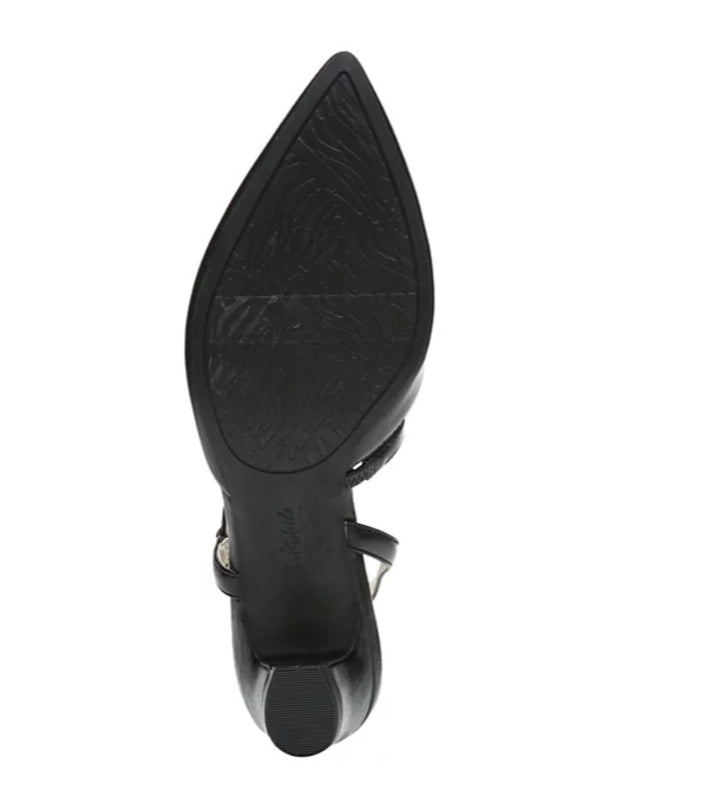 LifeStride Women's Minimalist Slingback Kitten Heel Pumps Black Size 7