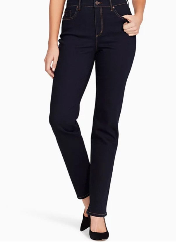 Gloria Vanderbilt Women's Amanda Classic Straight Jeans Rinse Noir Plus Size 18W