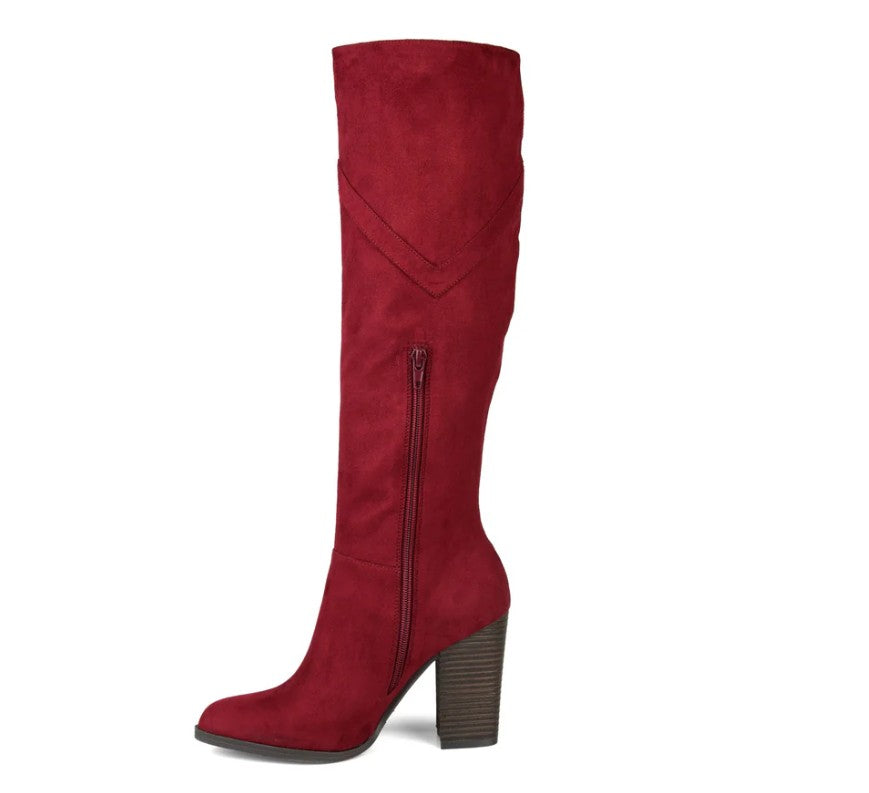 Journee Collection Women's Kyllie Wide Calf Boots Burgundy Size 7.5