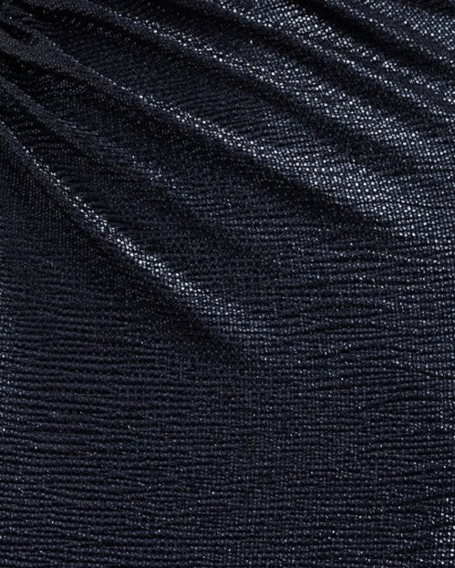 Lauren Ralph Lauren Women's Metallic Knit One-Shoulder Gown Dress Navy Size 6