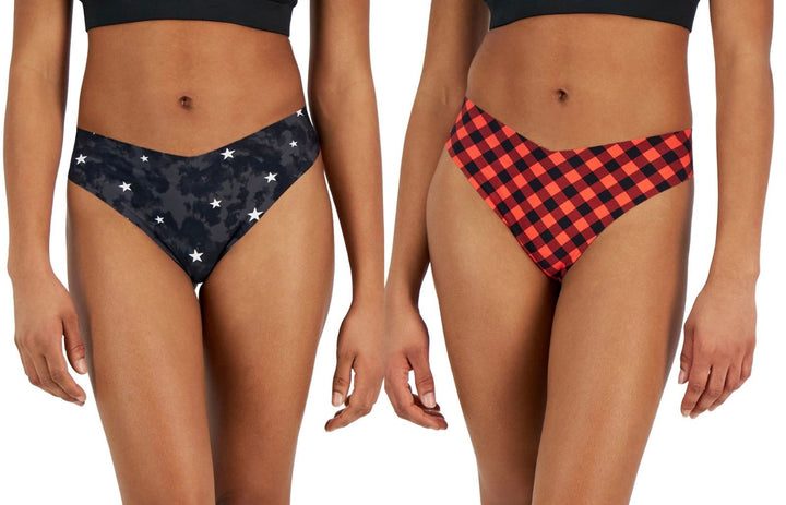 Jenni Women's No-Show Thong Underwear 2-Pk Set Buffalo Starry Tie Dye Size L