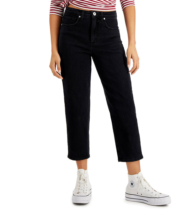 Style & Co. Women's Highrise Vintage Straight Mom Jean Washed Black